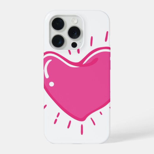 Mooie Roze Hart Esthetische Hoes voor Telefoon iPhone Hoesje (Achterkant)