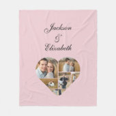 Mooie roze hart fotocollage gepersonaliseerd fleece deken (Voorkant)