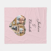 Mooie roze hart fotocollage gepersonaliseerd fleece deken (Voorkant (Horizontaal))