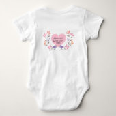 Mooie Roze Hart Liefde Vogel Bloemig Romper (Achterkant)