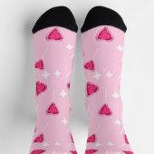 Mooie Roze Hart Lollypop Naadloos Patroon Sokken (Top)