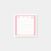 Mooie Roze Hart Takenlijst Notitieblok Post-it® Notes (Voorkant)