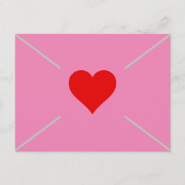 Mooie Roze Hart Valentijnsdag Envelope Feestdagenkaart
