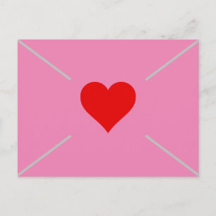 Mooie Roze Hart Valentijnsdag Envelope Feestdagenkaart
