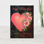 Mooie Roze Hart Valentijnsdag Kaart (Voorkant)