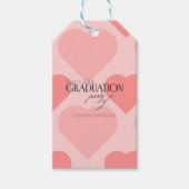 Mooie roze harten Afstudeerfeestje Cadeaulabel (Voorkant)