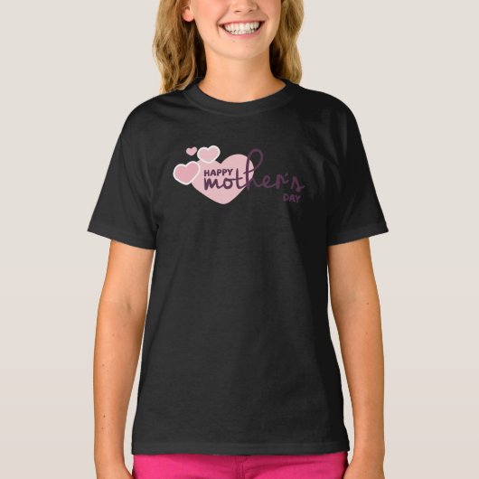 Mooie roze harten Happy Moederdag Ringer Shirt (Voorkant)