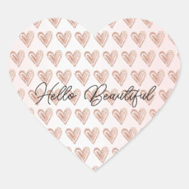 Mooie roze harten hart sticker