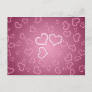 Mooie Roze Hartjes Achtergrond Briefkaart