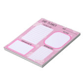 Mooie Roze Hartjes Dagelijkse Planner Notitieblok (Linkerzijde)