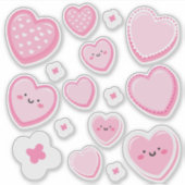 Mooie Roze Hartjes op Maat Gesneden Sticker (Voorkant)