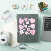 Mooie Roze Hartjes op Maat Gesneden Sticker (iPad Cover)