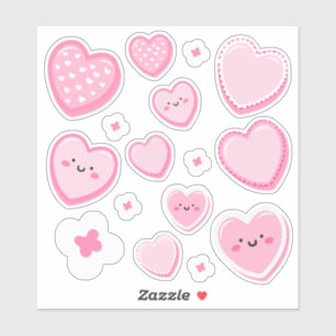 Mooie Roze Hartjes op Maat Gesneden Sticker