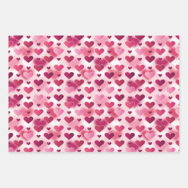 Mooie Roze Hartjes Patroon - Valentijnsdag Inpakpapier Vel