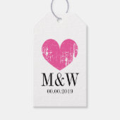 Mooie roze hartsbruuffe label voor cadeau cadeaulabel (Voorkant)