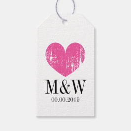 Mooie roze hartsbruuffe label voor cadeau cadeaulabel