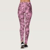 Mooie roze heldere marmeren donkere aderen leggings (Achterkant)
