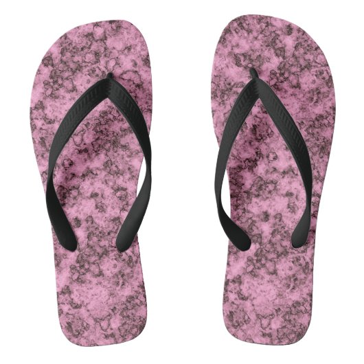 Mooie roze heldere marmeren donkere aderen teenslippers (Voetbed)