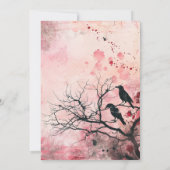 Mooie Roze Hemel Rode Bloemen Halloween Party Kaart (Achterkant)