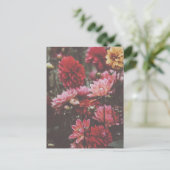 Mooie roze herfst bloemen fijne fotografie briefkaart (Staand voorkant)