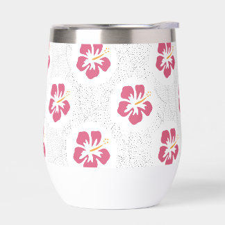 Mooie Roze Hibiscus Bloemen op Stip Design