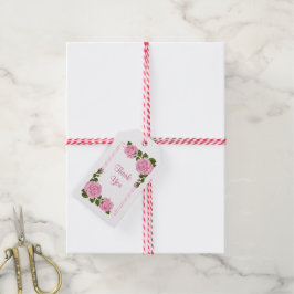 Mooie Roze Hoekboeketten 18e Verjaardag Cadeaulabel