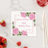 Mooie Roze Hoekboeketten 25e Servetten (Insitu)