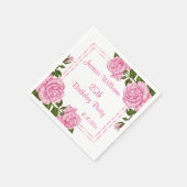 Mooie Roze Hoekboeketten 25e Servetten (Hoek)