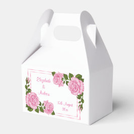 Mooie Roze Hoekboeketten Bruiloft Bedankdoosjes