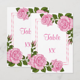 Mooie Roze Hoekboeketten Bruiloft Tafelnummer