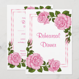 Mooie Roze Hoekboeketten Oefenavond Diner Kaart