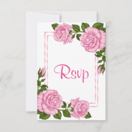 Mooie Roze Hoekboeketten RSVP Kaartje