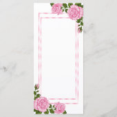 Mooie Roze Hoekboeketten Trouwmenu Menu (Achterkant)