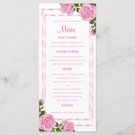 Mooie Roze Hoekboeketten Trouwmenu Menu