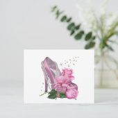 Mooie Roze Hoge Hak Roos Briefkaart (Staand voorkant)