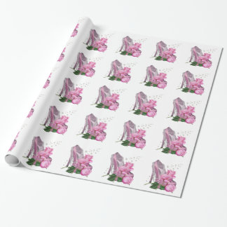 Mooie Roze Hoge Hak Roos Cadeaupapier