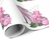 Mooie Roze Hoge Hak Roos Cadeaupapier (Rol Hoek)