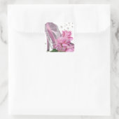 Mooie Roze Hoge Hak Roos Vierkante Sticker (Tas)