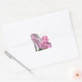 Mooie Roze Hoge Hak Roos Vierkante Sticker (Envelop)
