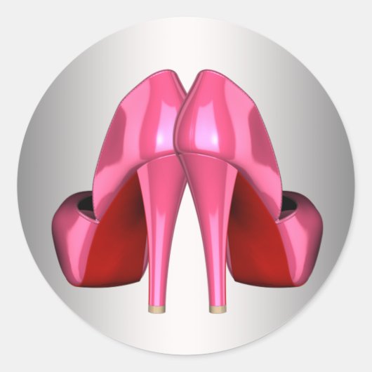 Mooie Roze Hoge Hak Schoen Stickers (Voorkant)