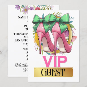 Mooie Roze Hoge Hakken VIP Gast Uitnodiging