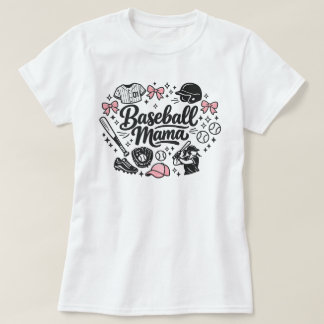 Mooie Roze Honkbal Mama T-shirt - Stijlvolle Wedst