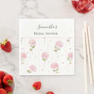 Mooie Roze Hortensia Bloemen Bruidsdouche Servet