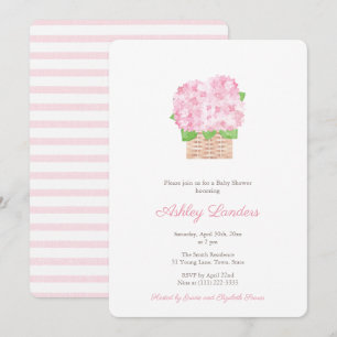 Mooie Roze Hortensia Meisje Baby Shower Kaart