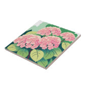 Mooie Roze Hortensia Struiken Tegeltje (Zijkant)