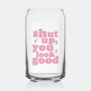 Mooie Roze "Hou Je Bek Je Bent Leuk" Blikje Glas