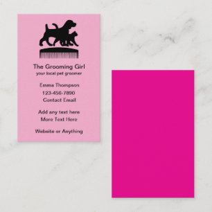 Mooie Roze Huisdierverzorging Thema Visitekaartjes