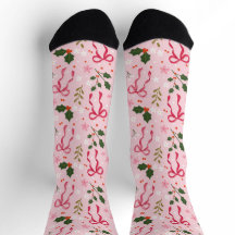 Mooie Roze Hulst Kerstsokken
