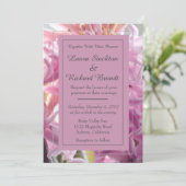 Mooie roze hyacint bruiloft kaart (Staand voorkant)