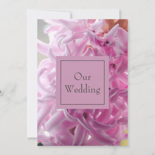 Mooie roze hyacint bruiloft kaart (Achterkant)